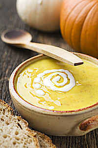 Baked Pumpkin and Sweet Potato Soup